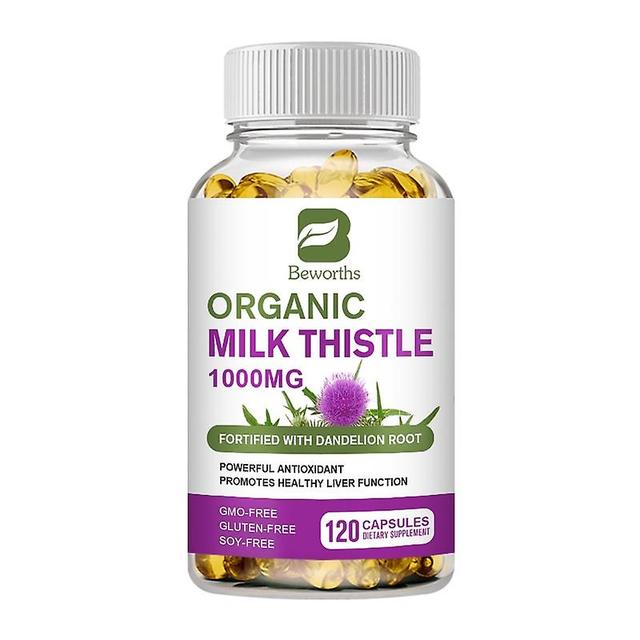 Eccpp Milk Thistle Capsule Silymarin Marianum & Dandelion Root Liver Health Protect Cardiovascular Support Antioxidant Detox 120pcs on Productcaster.