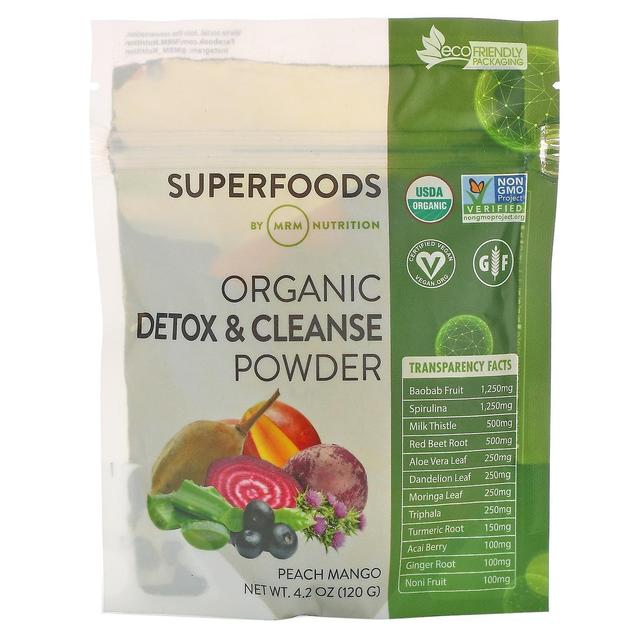 MRM, Organic Detox & Cleanse Powder, Peach Mango, 4.2 oz (120 g) on Productcaster.