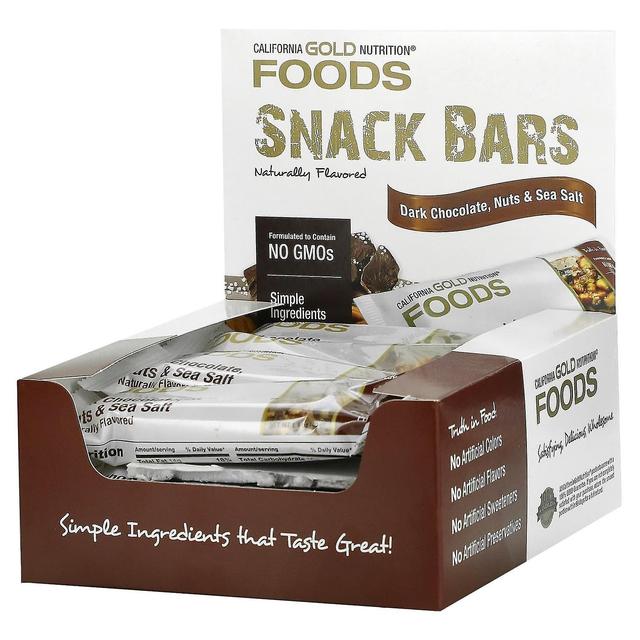 California Gold Nutrition, FOODS - Mørk chokolade, nødder og havsalt bar guldbarre, 12 barer on Productcaster.