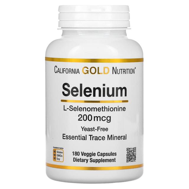 California Gold Nutrition, Selênio, Sem leveduras, 200 mcg, 180 Veggie Cápsulas on Productcaster.