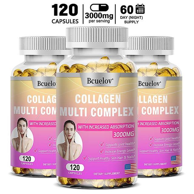 Vorallme Bcuelov Collagen Biotin Supplement Protein Support Anti-aging Strong Nail Shine Hair Shine Skin Smooth Vegetarian Capsules 120 count- 3 bo... on Productcaster.