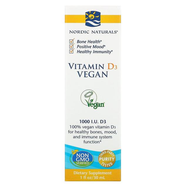 Nordic Naturals, Vitamin D3, Vegan, 1000 IU, 1 fl oz (30 ml) on Productcaster.