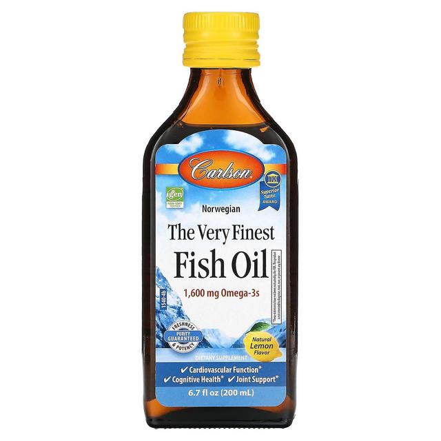 Carlson, Norwegian, The Very Finest Fish Oil, Natural Lemon, 1,600 mg, 6.7 fl oz (200 ml) on Productcaster.