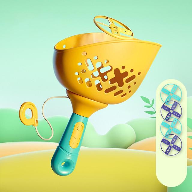 Cytlv Flying Launcher Toy For Children Outdoor Dragonfly Launching Toys Throwing Flying Saucers Toy Yellow on Productcaster.