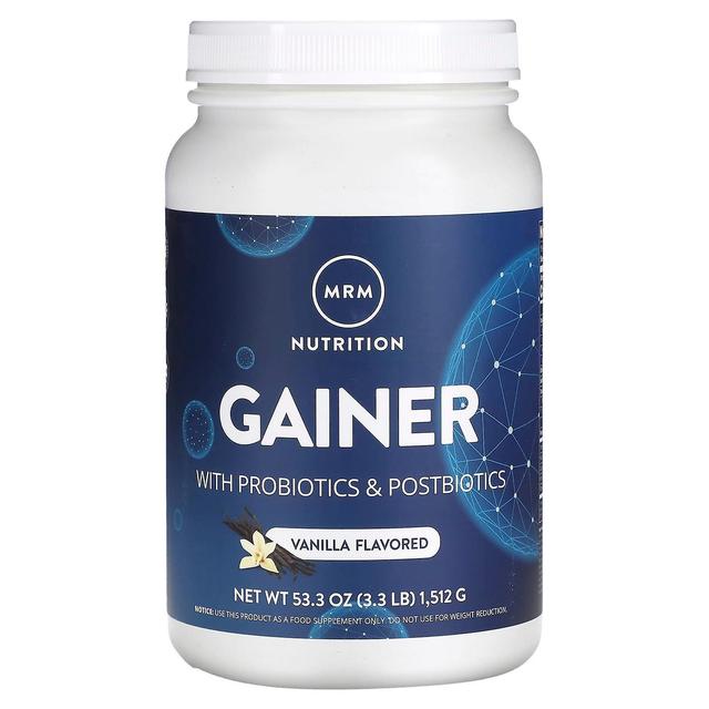 MRM Nutrition, Gainer with Probiotics & Postbiotics, Vanilla, 3.3 lb (1,512 g) on Productcaster.