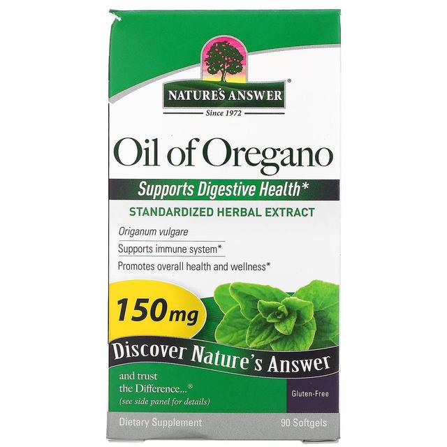 Nature's Answer Resposta da Natureza, Óleo de Orégano, 150 mg, 90 Cápsulas gelatinosas on Productcaster.