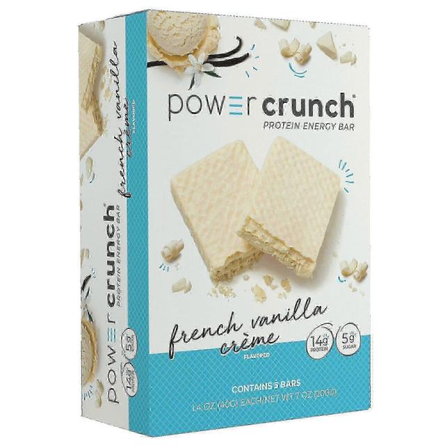 Power crunch proteínové energetické tyčinky, francúzsky vanilkový krém, 5 ea on Productcaster.