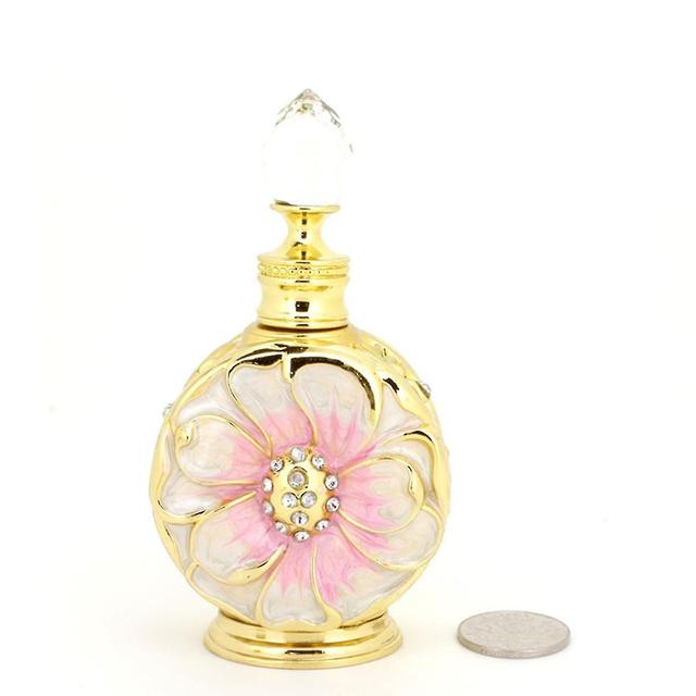 Butelki perfum Empty Vintage Peacock Shape Decor Glass Perfume Bottle do olejku eterycznego 12ml (uwaga: pusta butelka) różowy on Productcaster.