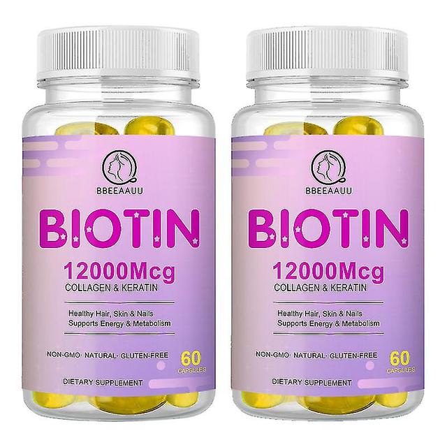 Guoguo 2bottle vitamine B7 biotine voor haargroei snel haaruitval alopecia areata whitening sproet anti-rimpel huidverzorging nagels 60pcs x2bottle on Productcaster.