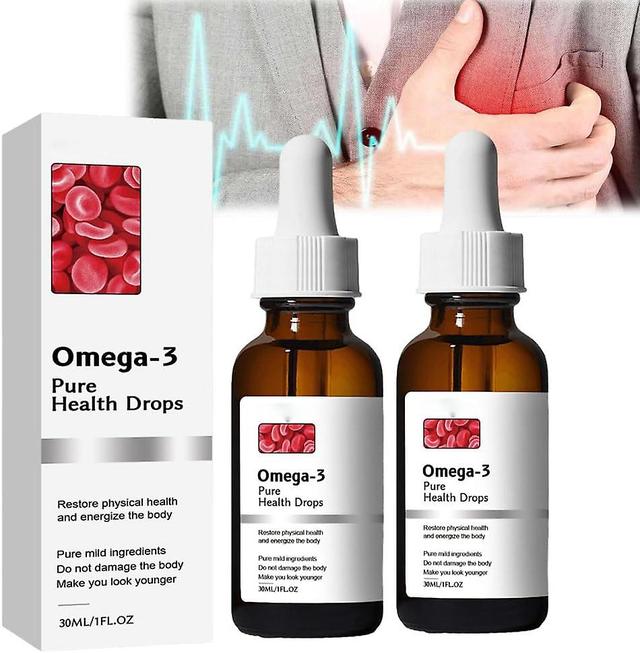 Zjrui Omega-3 Natürliche Vasclear-Tropfen, Fischöl-Alternative, DHA, EPA, DPA - Herz-, Gehirn-, Gelenk-, Augen-, Immununterstützung 2 Pcs on Productcaster.