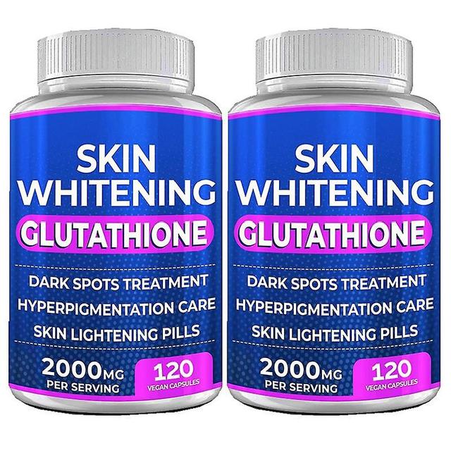 Pilules blanchissantes au glutathion - 120 gélules 2000mg de glutathion - Supplément éclaircissant efficace pour la peau 2bottles on Productcaster.