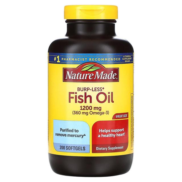 Nature Made, Olio di pesce, Senza rutto, 1.200 mg, 200 Softgels on Productcaster.