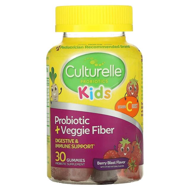 Culturelle, Kids, Probiotic + Veggie Fiber Gummies, Berry Blast , 30 Gummies on Productcaster.