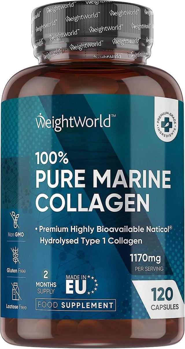 WeightWorld Pure Marine Collagen Capsules - 1170mg High Strength Collagen Supplement - Type 1 Hydrolysed Collagen Peptides on Productcaster.