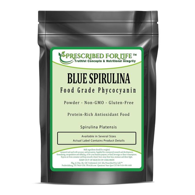 Prescribed For Life Sininen Spirulina-elin tarvike laatu Phycocyanin Sini levä jauhe (Arthrospira platensis) 4 oz (113 g) on Productcaster.