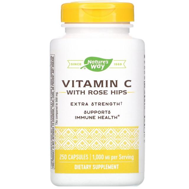 Nature's Way, Vitamin C with Rose Hips, Extra Strength, 1,000 mg, 250 Capsules on Productcaster.