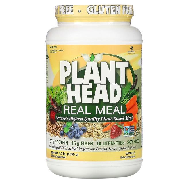 Genceutic Naturals, Plant Head, Real Meal, Vanilj, 2,3 lb (1050 g) on Productcaster.