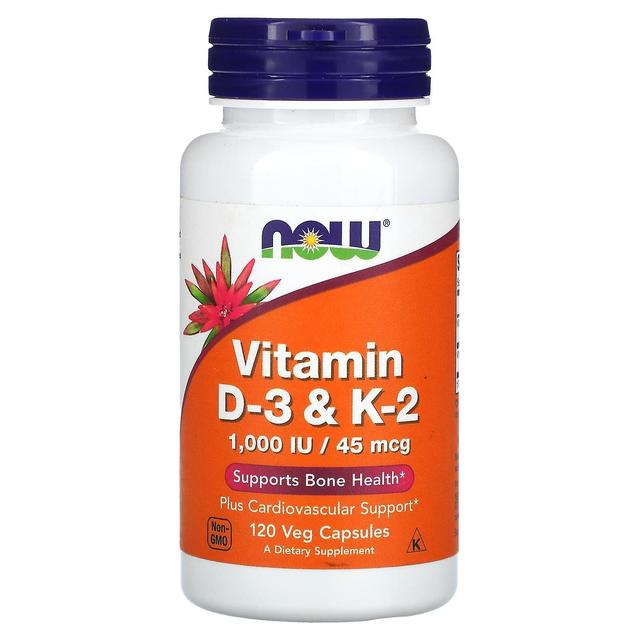 NOW Foods, Vitamin D-3 & K-2, 120 Veg Capsules on Productcaster.