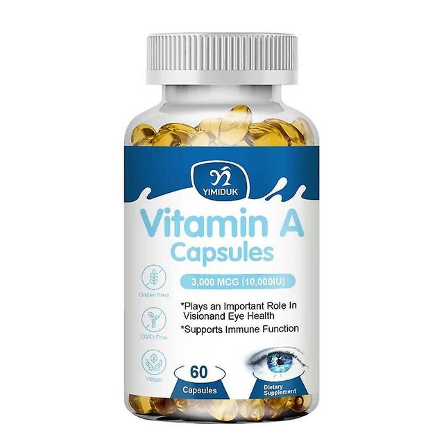 Visgaler Le capsule organiche di vitamina A supportano la funzione immunitaria, riproduttiva e cellulare per la vista, la pelle 1 Bottiglie 60 pcs on Productcaster.