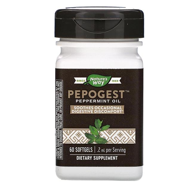 Nature's Way, Pepogest, Óleo de Hortelã-pimenta, .2 mg, 60 Cápsulas gelatinosas on Productcaster.