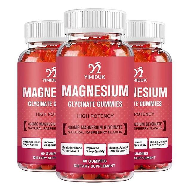 Vorallme Magnesiumglycinat Gummies Calm Lindert Stress, unterstützt den Schlaf, das Gedächtnis, die Konzentration und Muskelkrämpfe 3 Bottles on Productcaster.