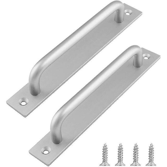 Lot de 2 Poignes- 128mm de Porte de Grange en Alliage d'aluminium Poigne pour Tiroir Armoire Argent avec Vis on Productcaster.