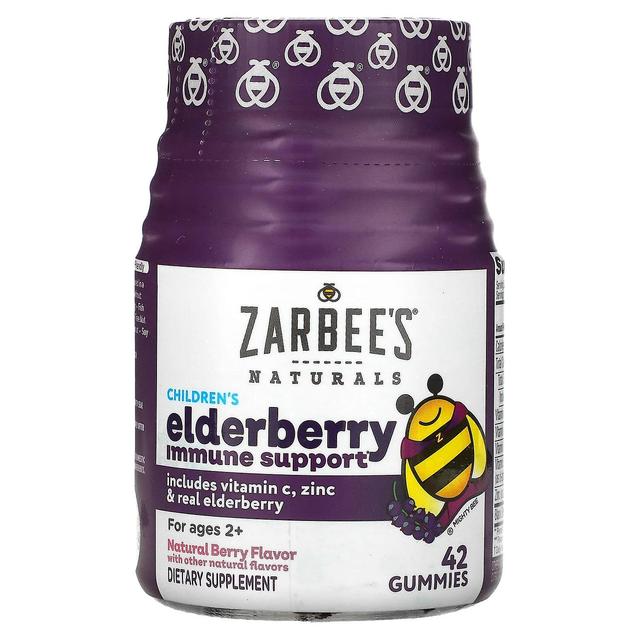 Zarbees, Children's Elderberry Immune Support, Voor Leeftijden 2+, Natuurlijke Bes, 42 Gummies on Productcaster.