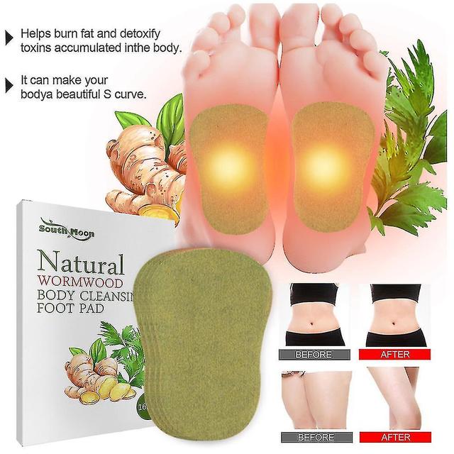 16pcs Detox Foot Patches Pads Natural Herbal Wormwood Artemisia Argyi Feet Body Toxins Cleansing Relieve Stress Help Sleeping on Productcaster.