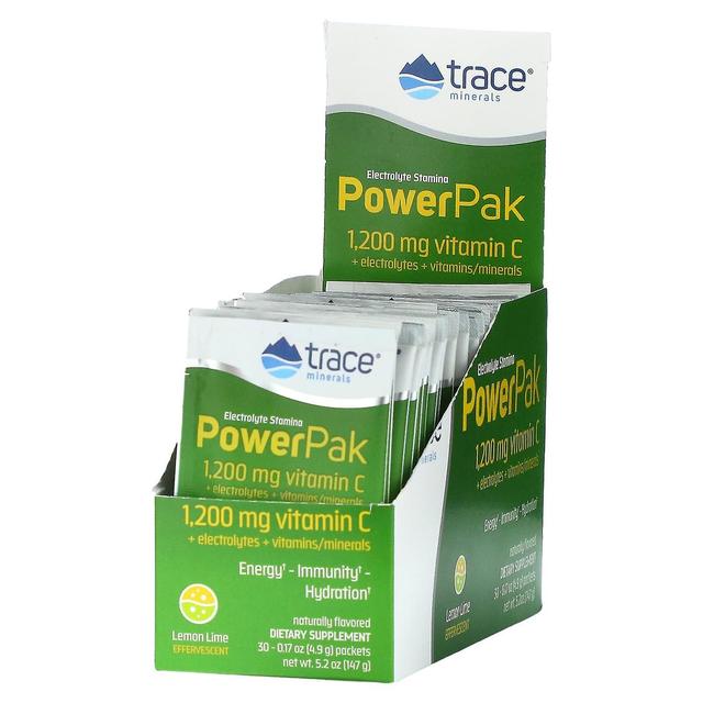 Trace Minerals Trace Minerals , Electrolyte Stamina PowerPak, Lemon Lime, 30 Packets, 0.17 oz (4.9 g) Each on Productcaster.