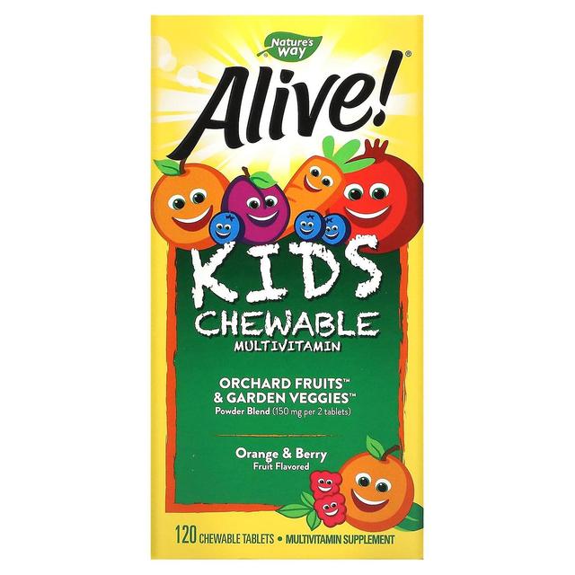 Nature's Way, Alive! Kid's Chewable Multivitamin, Orange & Berry, 120 Chewable Tablets on Productcaster.