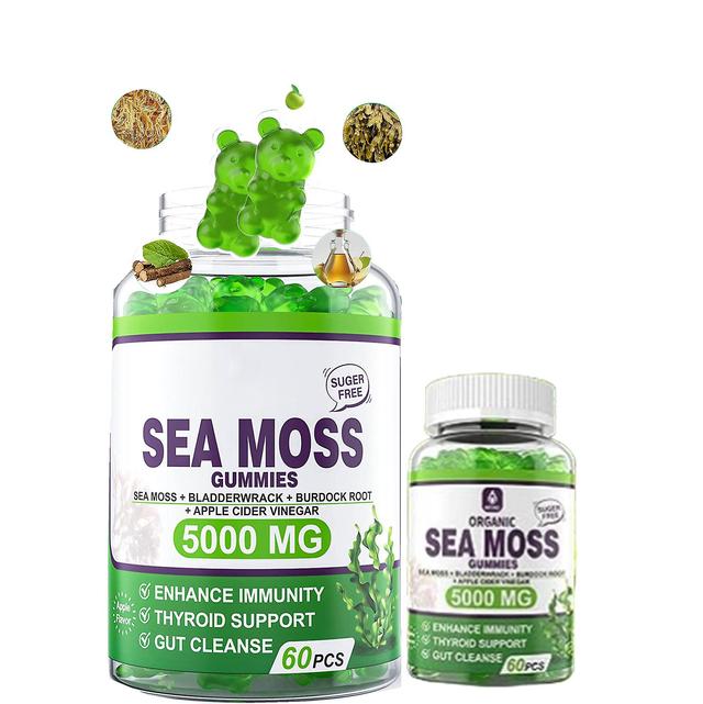 Organic Seaweed Gummies - Jamaican Seaweed, Bladder Fish, Burdock Root & Apple Cider Vinegar - 60 Gummies - Vegetarian - Candy Supplement For Immun... on Productcaster.