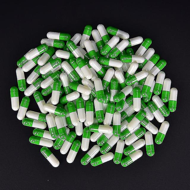 1000pcs Multicolor Empty Gelatin Capsules Pill Vcaps Gel Halal Separated Box Green white on Productcaster.