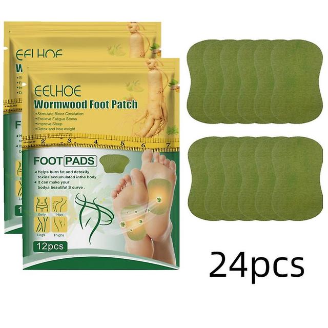 24pcs Wormwood Detox Foot Patches Feet Care Relieve Stress Help Sleep Slimming Body Shape Foot Paste Body Toxins Cleansing Weight Loss on Productcaster.