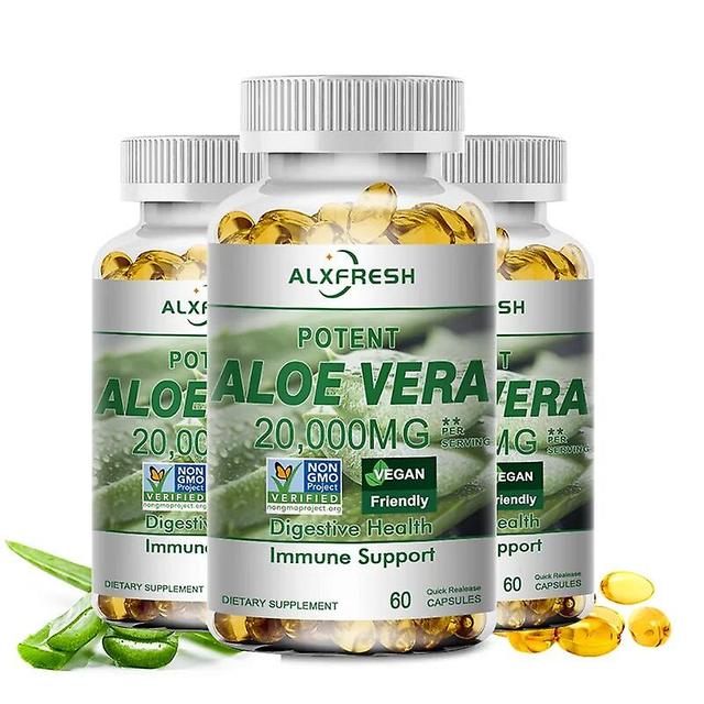 Visgaler Alxfresh Aloe Vera Capsules Fat Burning & Cellulite Slimming Pills Promotes Intestinal Motility Slim Body Detox Product 3X Bottle 120pcs on Productcaster.