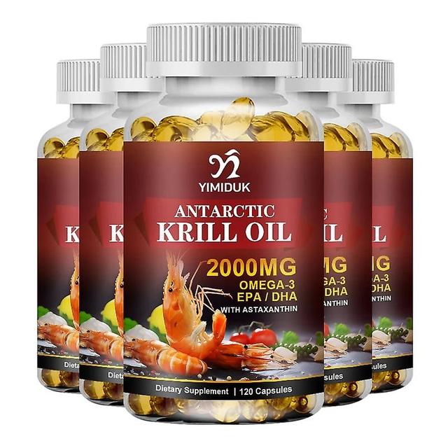 Sofirn Olej z kryla antarktycznego 2000 mg z kwasami omega-3 EPA, DHA, astaksantyną i fosfolipidami 120 kapsułek 5 Butelek 120pcs on Productcaster.