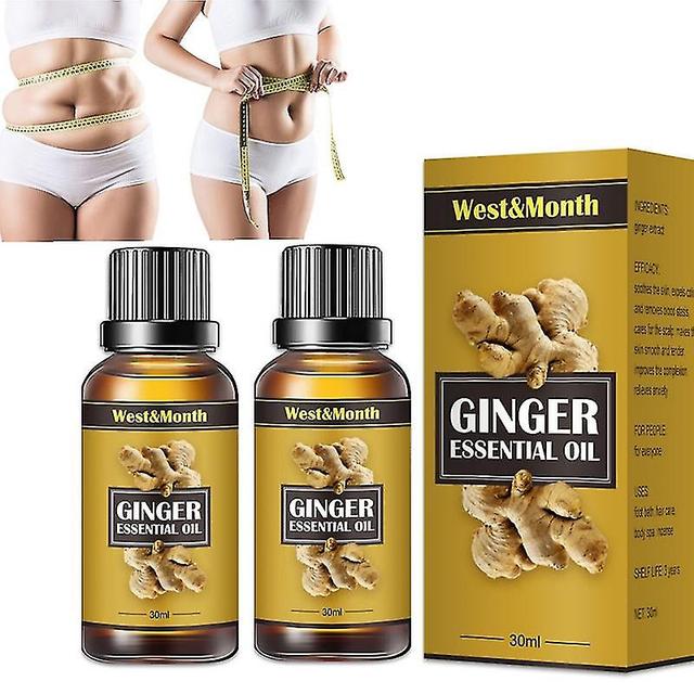 2pcs Lymph Detoxification Ginger Oil,belly Drainage Ginger Oil,,lymphatic Drainage Ginger Oil,essential Relax Body Massage Liquid 30ml on Productcaster.