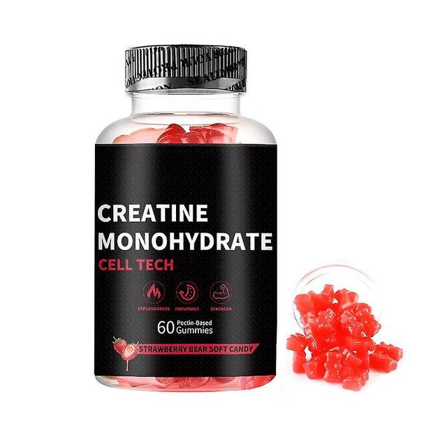 Aqua Creatine Gummies for Muscle Strength and Energy Pre-Workout Supplement (60 Count) Strawberry Flavor on Productcaster.