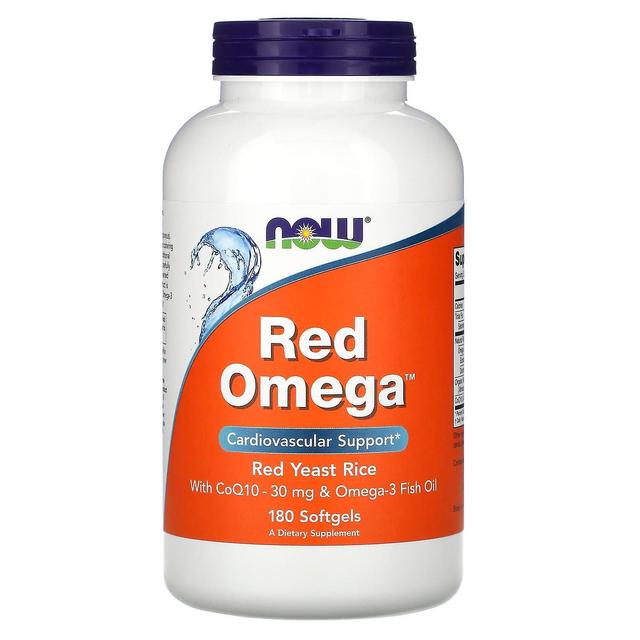 NOW Foods, Ômega Vermelho, Levedura de Arroz Vermelho com CoQ10, 30 mg, 180 Cápsulas de Gelatina Gelatinosa on Productcaster.