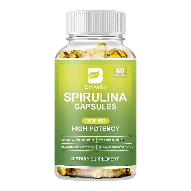 Eccpp Organic Spirulina Capsules With Chlorophyll Protein Supplement Supports Powerful Detoxification,energy & Healthy Immune System 60 Capsules on Productcaster.