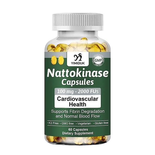 Eccpp Nattokinase Capsules 2000fu Heart And Blood Supplements Helps Cardiovascular Health For Old Parents 120 Capsules 1 Bottles 60pcs on Productcaster.