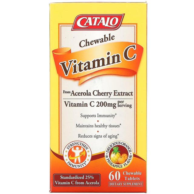 Catalo Naturals, Tyggetabletter C-vitamin, Orange Ananas, 100 mg, 60 Chewable Tabletter on Productcaster.