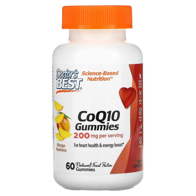 Doctor's Best, CoQ10 Gummies, Mango Madness, 100 mg, 60 Gummies on Productcaster.