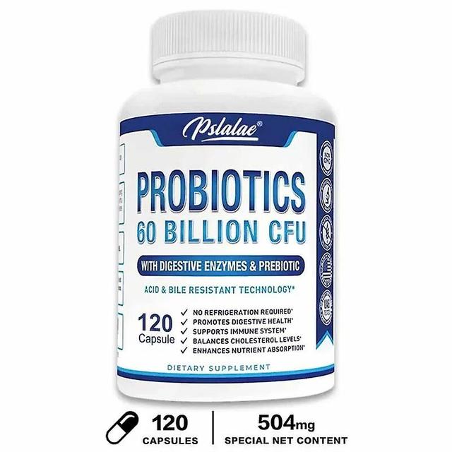 Visgaler Premium Probiotic Capsules 60 Billion Cfu - Contains Prebiotics And Digestive Enzymes To Promote Gastric Digestion 120 Capsules on Productcaster.