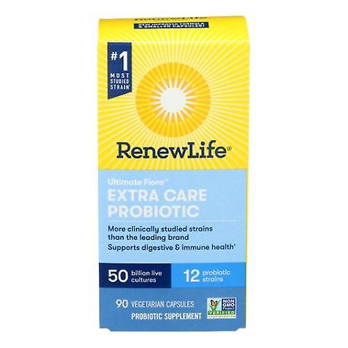 Renew Life Ultimate Flora Extra Care Probiotikum, 50 miliárd 90 zeleninových čiapok (balenie po 1) on Productcaster.