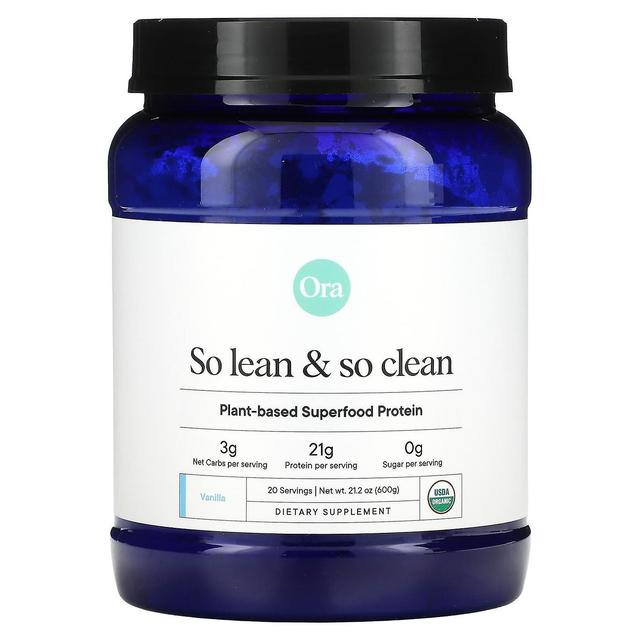 Ora, So Lean & So Clean, Plant-Based Superfood Protein, Vanilla, 21.2 oz (600 g) on Productcaster.