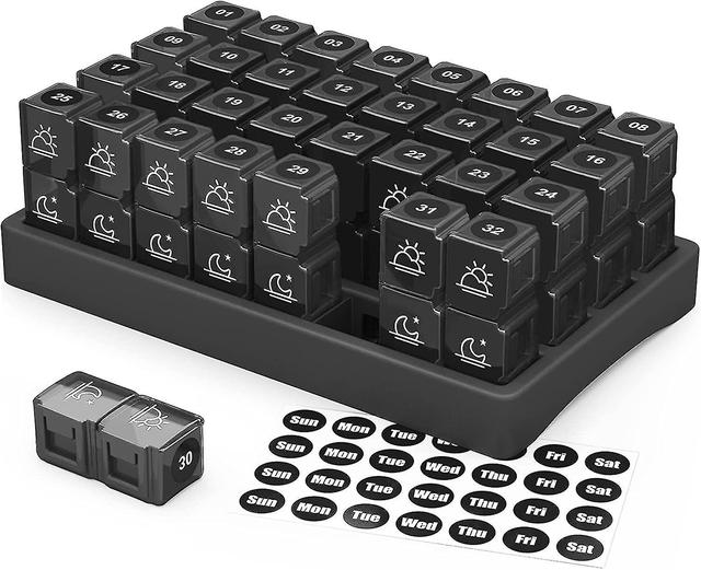 30 Day Pill Organizer mensile, portatile un mese Pill Box Cases con 32 scomparti due volte al giorno am pm per vitamine, olio di pesce, integratori... on Productcaster.