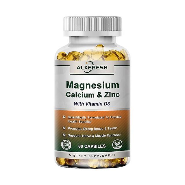 Eccpp 120pcs Calcium Magnesium Zinc Vitamin D3 For Promotes Bone&muscle&nervous System Health Cell Growth Increase Immunity Diet 1 Bottle on Productcaster.