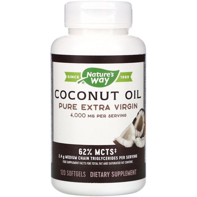 Nature's Way, Coconut Oil, Pure Extra Virgin, 4,000 mg, 120 Softgels on Productcaster.