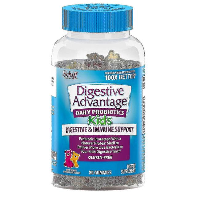 Digestive advantage kids daily probiotic gummies, natural fruit flavor, 80 ea on Productcaster.