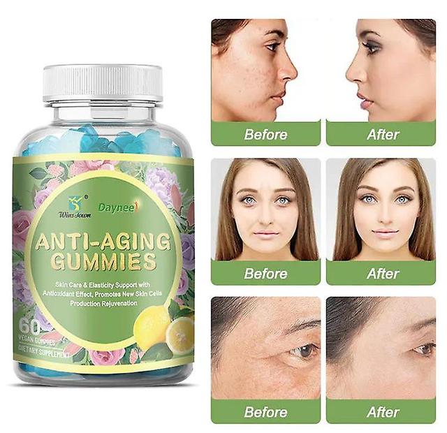 Biovitamin Anti-Aging-Gummis | Nahrungsergänzungsmittel für Hautpflege, feine Linien, Falten, Hautelastizität und dunkle Flecken 2PCS on Productcaster.